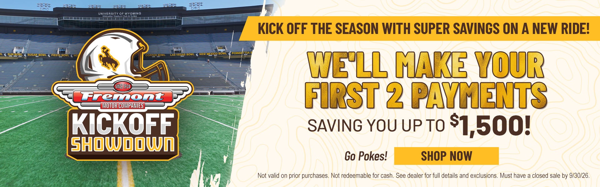 we'll make your first two payments